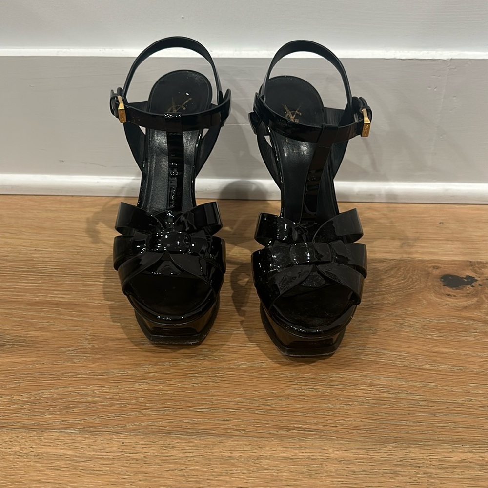 Authentic YSL heels in black patent (comes with original box and dust bag)